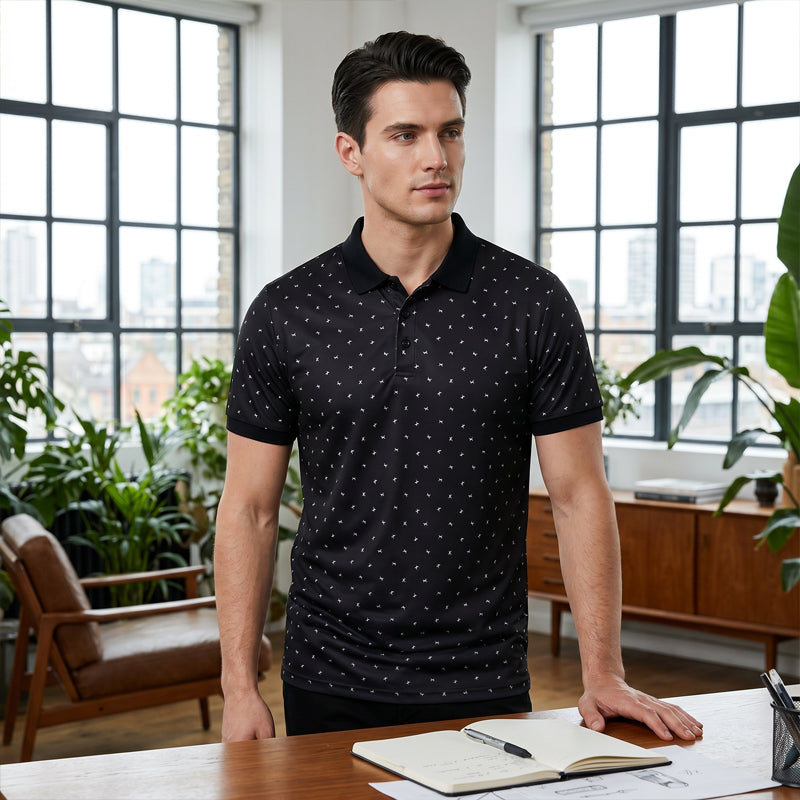 ⏰ 50 % RABATT – Nur für kurze Zeit ✨Herren Kurzarmshirt mit Modernem Muster 👕 Kurzarm, Bequem & Alltagstauglich