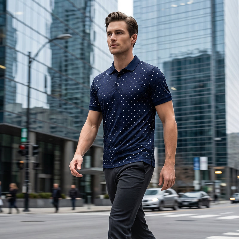 ⏰ 50 % RABATT – Nur für kurze Zeit ✨Herren Kurzarmshirt mit Modernem Muster 👕 Kurzarm, Bequem & Alltagstauglich