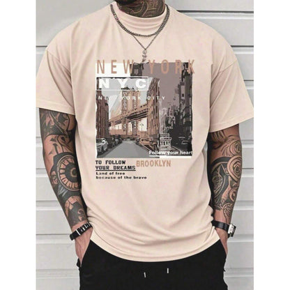 Herren T-Shirt mit New York City Print 🗽 Lässig, Bequem & Zeitlos im Urban Look