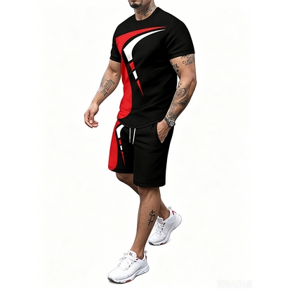 🌞 Sommerneuheiten – Jetzt bis zu 50% sparen! 👕 Herren T-Shirt & Shorts Set mit Print ☀️ Bequem, Lässig & Ideal für den Sommer