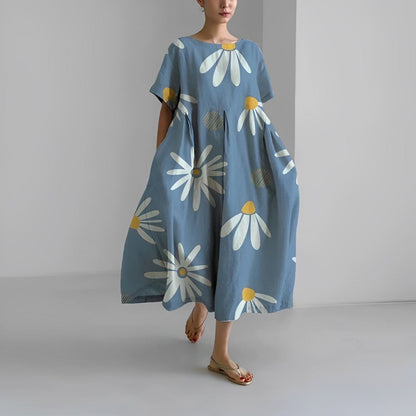 Locker geschnittenes Midikleid mit farbenfrohem Blumenprint